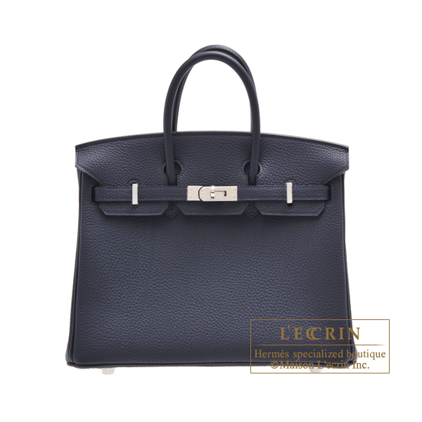 Hermes Birkin bag 35 Blue nuit Togo leather Silver hardware