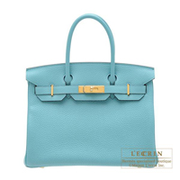 Hermes　Birkin bag 30　Blue Saint-Cyr　Clemence leather　Gold hardware