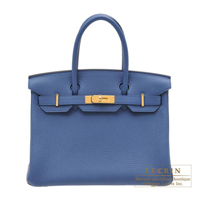 Hermes　Birkin bag 30　Blue agate　Clemence leather　Gold hardware