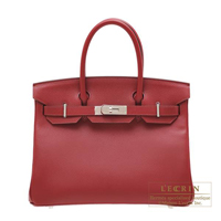 Hermes　Birkin bag 30　Rouge grenat　Epsom leather　Silver hardware