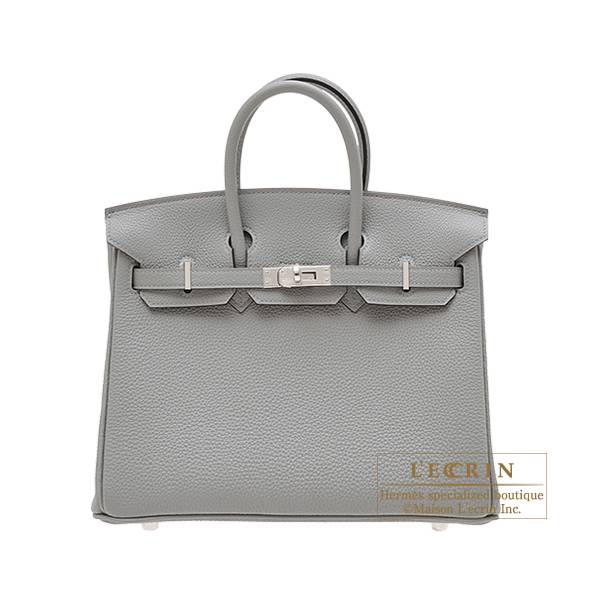 Hermes Birkin bag 25 Gris mouette Togo leather Silver hardware