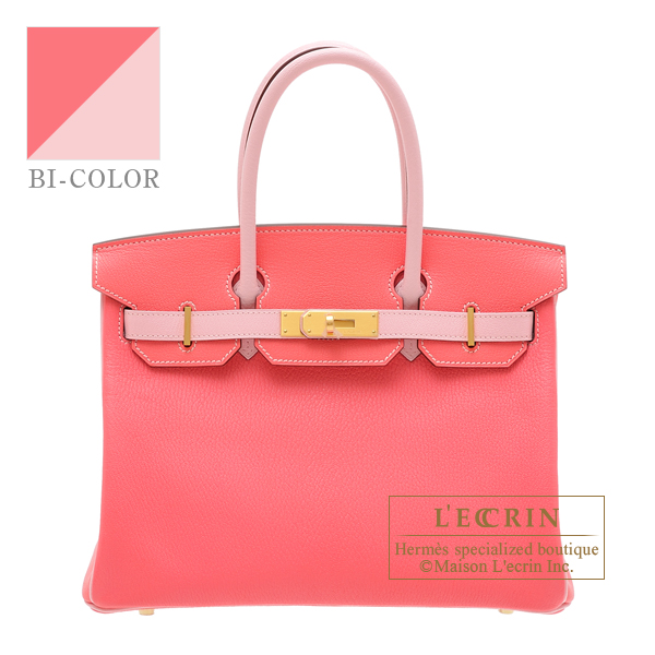 Hermes　Personal Birkin bag 30　Rose lipstick/　Rose sakura　Chevre myzore goatskin　Matt gold hardware