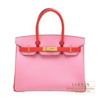 Hermes　Personal Birkin bag 30　Pink/　Bougainvillier　Epsom leather　Gold hardware