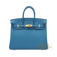 Hermes　Birkin bag 25　Cobalt　Togo leather　Gold hardware