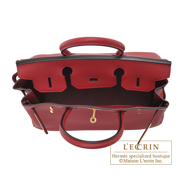 Hermès Birkin 30 In Rouge Grenat Togo Leather With Gold Hardware in Red