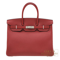 Hermes　Birkin bag 35　Rouge grenat　Togo leather　Silver hardware