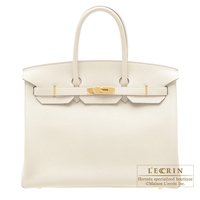 Hermes　Birkin bag 35　Craie　Clemence leather　Gold hardware