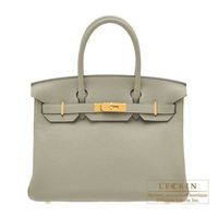 Hermes　Birkin bag 30　Sauge　Clemence leather　Gold hardware