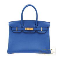 Hermes　Birkin bag 30　Blue electric　Togo leather　Gold hardware