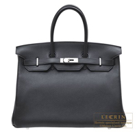 Hermes　Birkin bag 35　Black　Novillo leather　Silver hardware