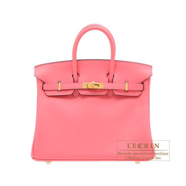 Hermes Calvi Duo Rose azalee Epsom leather Silver hardware