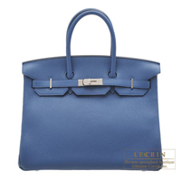 Hermes　Birkin bag 35　Blue agate　Clemence leather　Silver hardware