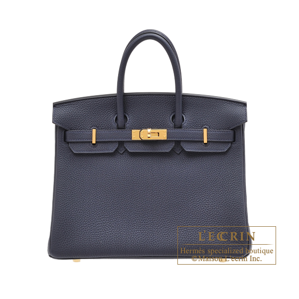 Hermes　Birkin bag 25　Blue nuit　Togo leather　Gold hardware