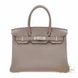 Hermes　Birkin bag 30　Gris asphalt　Togo leather　Silver hardware