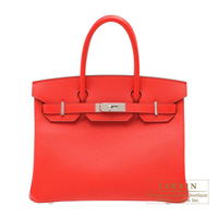 Hermes　Birkin bag 30　Rouge tomate　Epsom leather　Silver hardware