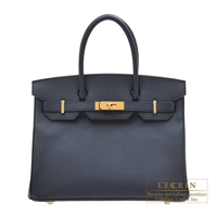 Hermes　Birkin bag 30　Blue indigo　Epsom leather　Gold hardware