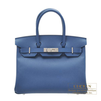 Hermes　Birkin bag 30　Blue agate　Epsom leather　Silver hardware