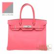 Hermes　Personal Birkin bag 30　Rose azalee/　Gris mouette　Epsom leather　Silver hardware