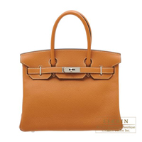 Hermes　Birkin bag 30　Toffee　Clemence leather　Silver hardware