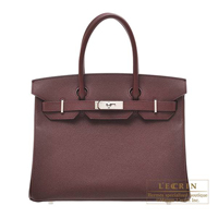 Hermes　Birkin bag 30　Bordeaux　Epsom leather　Silver hardware
