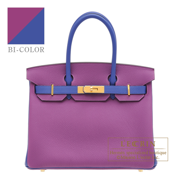 Hermes　Personal Birkin bag 30　Anemone/　Blue electric　Togo leather　Gold hardware