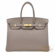 Hermes　Birkin bag 35　Gris asphalt　Togo leather　Gold hardware