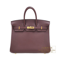 Hermes　Birkin bag 25　Bordeaux　Togo leather　Gold hardware