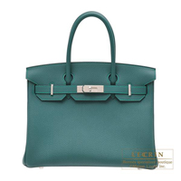 Hermes　Birkin bag 30　Malachite　Togo leather　Silver hardware