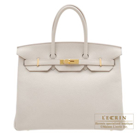 Hermes　Birkin bag 35　Beton　Clemence leather　Gold hardware