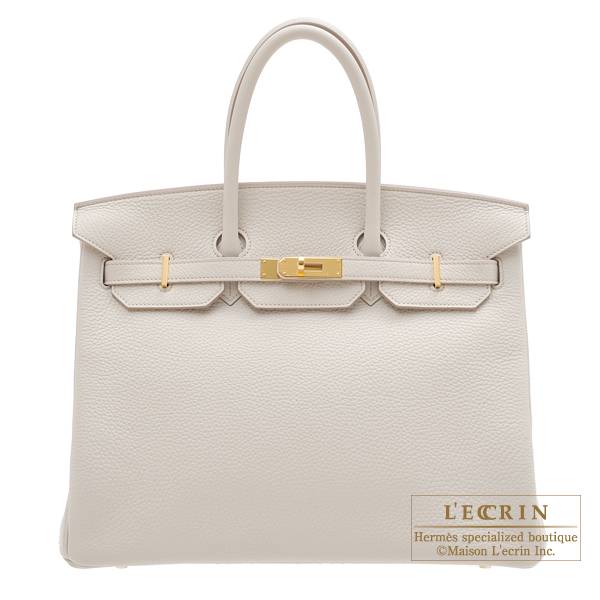 Hermes Beton Swift Leather Gold Hardware Birkin 35 Bag Hermes