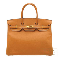 Hermes　Birkin bag 35　Toffee　Clemence leather　Gold hardware