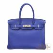 Hermes　Birkin bag 30　Blue electric　Clemence leather　Silver hardware