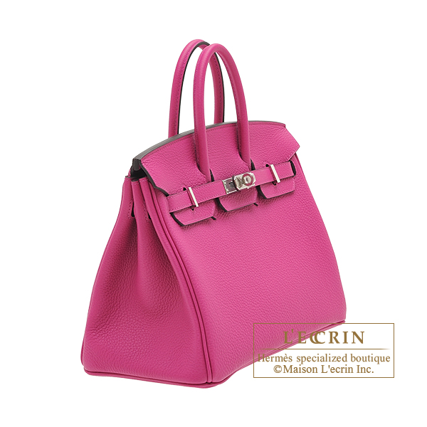 Hermes Birkin bag 25 Rose purple Togo leather Silver hardware L