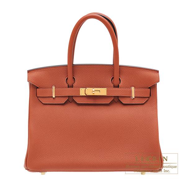 Hermes Birkin bag 30 Cuivre Togo leather Gold hardware