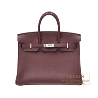 Hermes　Birkin bag 25　Bordeaux　Togo leather　Silver hardware