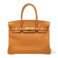 Hermes　Birkin bag 30　Toffee　Clemence leather　Gold hardware