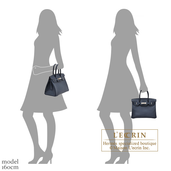 Hermes Birkin Bag 30cm Indigo Deep Navy Blue Epsom Rose Gold Hardware