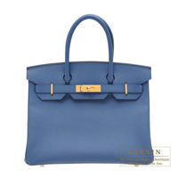 Hermes　Birkin bag 30　Blue agate　Epsom leather　Gold hardware