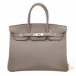 Hermes　Birkin bag 35　Gris asphalt　Togo leather　Silver hardware