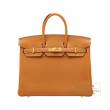 Hermes　Birkin bag 25　Toffee　Togo leather　Gold hardware