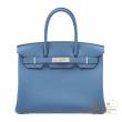 Hermes　Birkin bag 30　Azur　Togo leather　Silver hardware