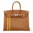 Hermes　Birkin Officier 35　Gold/Jaune ambre　Togo leather/　Swift leather　Silver hardware