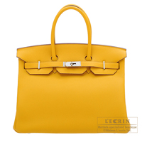 Hermes　Birkin bag 35　Jaune ambre　Togo leather　Silver hardware