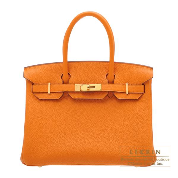 Hermes Birkin bag 30 Apricot Clemence 