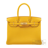 Hermes　Birkin bag 30　Jaune ambre　Togo leather　Gold hardware