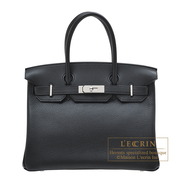 Hermes　Birkin bag 30　Black　Novillo leather　Silver hardware