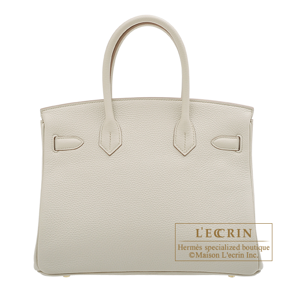 Hermes Birkin bag 30 Beton Clemence leather Gold hardware