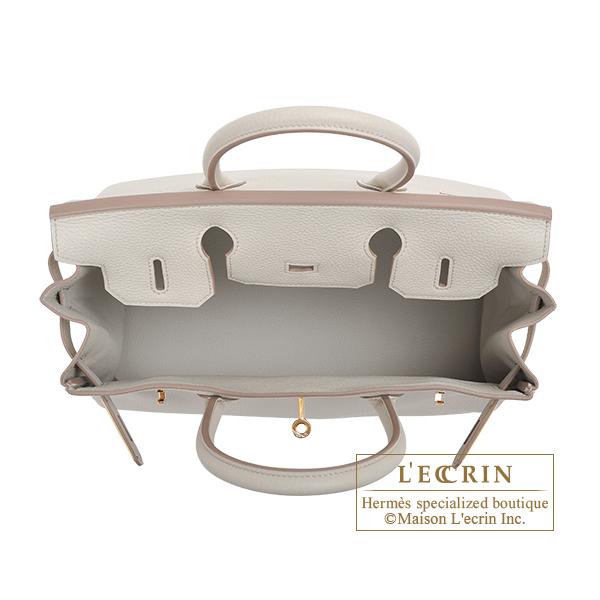 Hermes Birkin bag 30 Beton Clemence leather Gold hardware