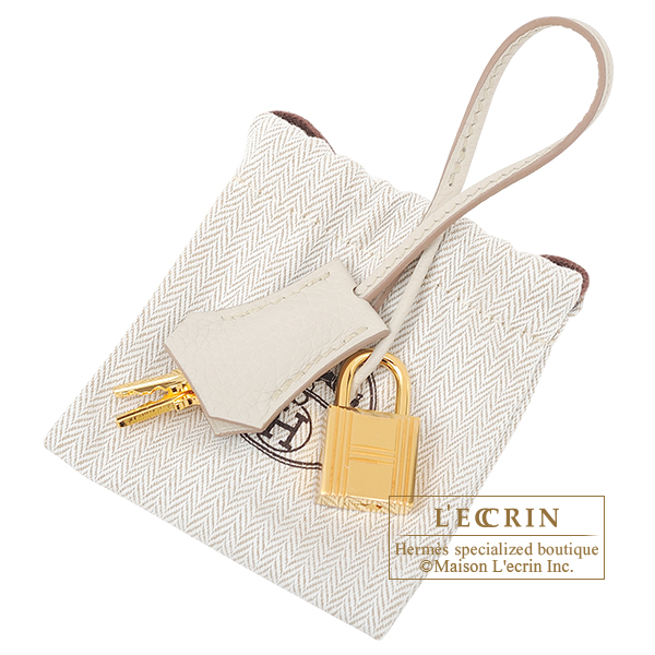 Hermes Birkin bag 30 Beton Clemence leather Gold hardware