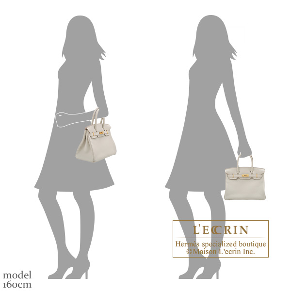 Hermes Birkin bag 30 Beton Clemence leather Gold hardware